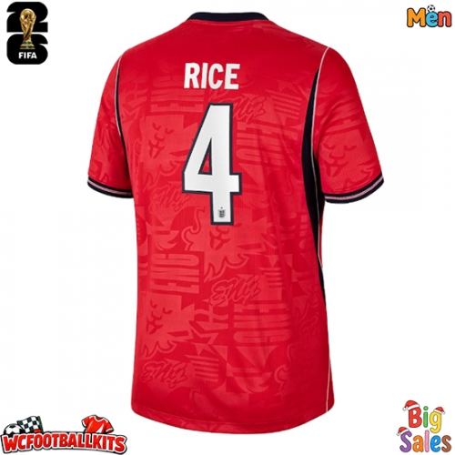 England Declan Rice #4 Replica Away Stadium Shirt World Cup 2026 Short Sleeve